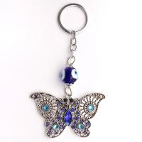 Zinc Alloy Butterfly evil eye pattern & with rhinestone nickel lead & cadmium free Sold By PC
