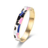 Acier titane bracelet ordinaire, beignet, bijoux de mode & unisexe & émail, plus de couleurs à choisir, 10mm, Diamètre intérieur:Environ 50x60mm, Vendu par PC