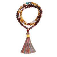 Fashion Fringe Necklace, Gemstone, with Cotton Thread, Round, handmade, fashion jewelry & folk style & different styles for choice & for woman, Sold By PC