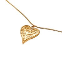 Stainless Steel Jewelry Necklace, 304 Stainless Steel, with 5cm extender chain, Heart, Vacuum Ion Plating, fashion jewelry & for woman, golden, 17mm, Length:Approx 39 cm, Sold By PC