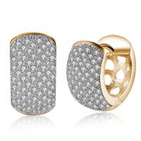 Cubic Zirconia Micro Pave Brass Earring Plating champagne gold fashion jewelry & micro pave cubic zirconia & for woman nickel lead & cadmium free Sold By Pair