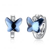 Cubic Zirconia Micro Pave Sterling Silver Earring 925 Sterling Silver Butterfly plated fashion jewelry & micro pave cubic zirconia & for woman Sold By Pair