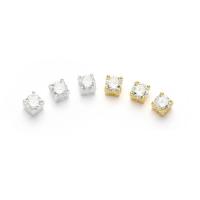 925 Sterling Silver Spacer Bead, plated, micro pave cubic zirconia, more colors for choice, 4.10x4mm, Sold By Lot