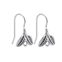 925 Sterling Silver Drop &  Dangle Earrings, Leaf, plated, more colors for choice, 17x11.80mm, Sold By Lot