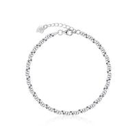 925 Sterling Silver Bangle Bracelet platinum plated fashion jewelry & for woman original color 200mm Sold By PC