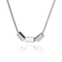 925 Sterling Silver Necklaces, platinum plated, fashion jewelry & for woman, original color, 455mm, Sold By PC
