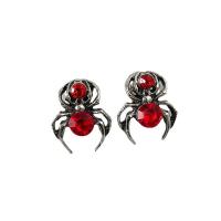 Zinc Alloy Stud Earring Spider polished & micro pave cubic zirconia & for woman Sold By Pair