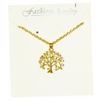 Tibetan Style Jewelry Necklace, Tree, plated, micro pave cubic zirconia & for woman, more colors for choice, 24x29mm, Length:Approx 19.68 Inch, Sold By PC