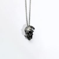 Tibetan Style Jewelry Necklace, Skull, plated, punk style & Unisex, more colors for choice, 22x30mm, Length:Approx 19.68 Inch, Sold By PC