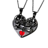 Couple Necklace Zinc Alloy Heart plated enamel Length Approx 23.6 Inch Sold By Set