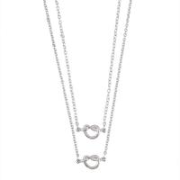 Stainless Steel Jewelry Necklace 201 Stainless Steel Heart Unisex & oval chain & hollow Length Approx 17.7 Inch Sold By Set