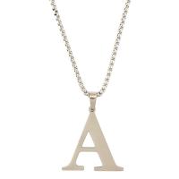 Stainless Steel Jewelry Necklace, 201 Stainless Steel, Alphabet Letter, fashion jewelry & Unisex, more colors for choice, Length:Approx 29.5 Inch, Sold By PC