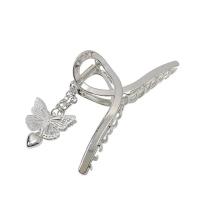 Hair Claw Clips Zinc Alloy Butterfly for woman silver color Sold By Lot
