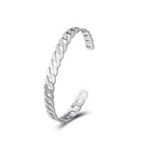 304 Stainless Steel Cuff Bangle, polished, Adjustable & for woman, original color, 62mm, Sold By PC