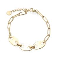 Titanium Steel Bracelet & Bangle, Vacuum Ion Plating, for woman, golden, Length:Approx 7.09 Inch, Sold By PC