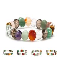 Bracelets de pierres précieuses, pierre gemme, poli, unisexe & styles différents pour le choix, multicolore, 10x14mm, Longueur:Environ 7.71 pouce, Vendu par PC