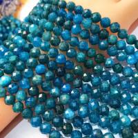 Grânulos de gemstone jóias, Apatites, Roda, polido, DIY, azul, 6-7mm, vendido para Aprox 14 inchaltura Strand