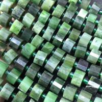 Grânulos de Jade, Pedra de jaspe, polido, DIY & facetada, verde, 6x10mm, vendido para Aprox 15 inchaltura Strand