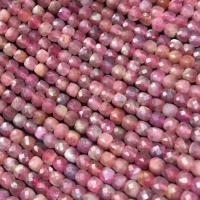 Gemstone Jewelry Beads Tourmaline Square polished DIY & faceted rose pink 4mm Sold Per Approx 14 Inch Strand