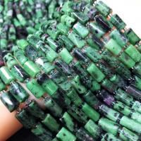 Gemstone Jewelry Beads Ruby in Zoisite Column polished DIY green Sold Per Approx 14 Inch Strand
