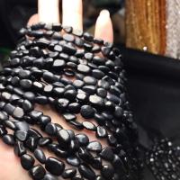 Perles bijoux en pierres gemmes, pepite, poli, DIY, noire, 8mm, Vendu par Environ 14 pouce brin