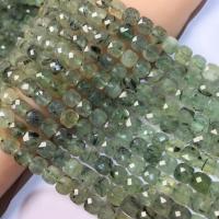 Gemstone Jewelry Beads, Natural Prehnite, Square, polished, DIY & faceted, light green, 8mm, Sold Per Approx 14 Inch Strand