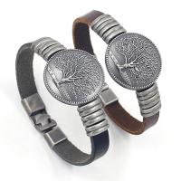 PU Leather Cord Bracelets with Zinc Alloy Unisex & for woman Length Approx 8.26 Inch Sold By Lot