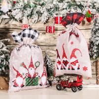 Christmas Gift Bag, Linen, with Non-woven Fabrics, Christmas Design & different designs for choice, more colors for choice, 560x370x5mm, Sold By PC
