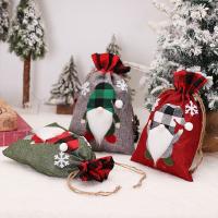Christmas Gift Bag, Linen, Christmas Design, more colors for choice, 200x2x310mm, Sold By PC