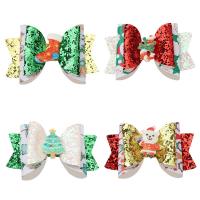 Christmas Hair Clip Leather with Zinc Alloy Christmas Design & for children 76.10mm Sold By PC