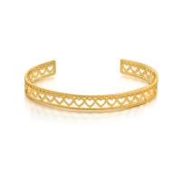 Aço inoxidável 304 abertura da pulseira, joias de moda & para mulher, dourado, 7mm, Diametro interno:Aprox 65mm, vendido por PC