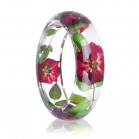 Resin Bangle with Dried Flower Donut Unisex mixed colors 23mm Inner Approx 64mm Sold By PC