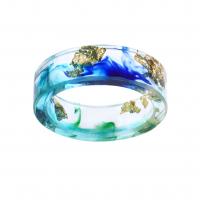 Resin Finger Ring, with Gold Foil, Donut, epoxy gel, different inner diameter for choice & Unisex, mixed colors, Sold By PC
