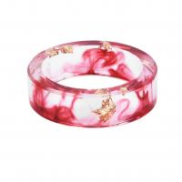 Кольца из полимерной смолы, канифоль, с Золотая фольга, Кольцевая форма, эпоксидная смола, различный внутренний диаметр по выбору & Мужская, розовый, продается PC