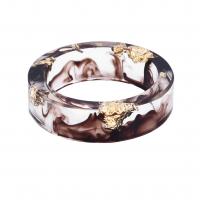 Resin Finger Ring with Gold Foil Donut epoxy gel & Unisex coffee color Sold By PC