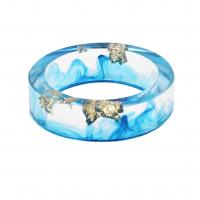 Resin Finger Ring, with Gold Foil, Donut, epoxy gel, different inner diameter for choice & Unisex, blue, Sold By PC
