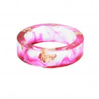 Resin Finger Ring with Gold Foil Donut epoxy gel & Unisex pink Sold By PC