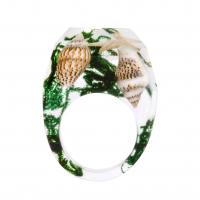 Resin Finger Ring with Starfish & Dried Flower & Trumpet Shell epoxy gel Unisex mixed colors Sold By PC