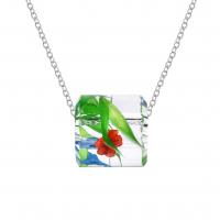 Resin Necklace with 304 Stainless Steel Chain Column epoxy gel Unisex mixed colors 20mm Length Approx 45 cm Sold By PC