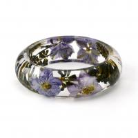 Resin Bangle with Dried Flower Donut epoxy gel Unisex mixed colors 23mm Inner Approx 64mm Sold By PC