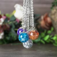 Resin Necklace, with Silver Foil & Gold Foil, with 5cm extender chain, Round, Unisex, more colors for choice, 20mm, Length:Approx 50 cm, Sold By PC