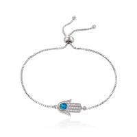 Cubic Zirconia Micro Pave Brass Bracelet with Opal Hand plated micro pave cubic zirconia & for woman nickel lead & cadmium free Length 7.1 Inch Sold By PC