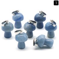 Gemstone Pendants Jewelry with Zinc Alloy mushroom silver color plated Sold By PC