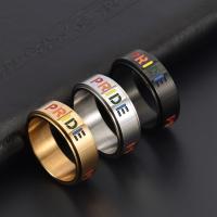 Titanium Steel Finger Ring, Vacuum Ion Plating, polished & different size for choice & for man, more colors for choice, 8mm, Sold By PC