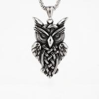 Titanium Stål Halskæde, Owl, mode smykker & forskellige stilarter for valg & for mennesket, 27.30x46.40mm, Længde Ca. 23.62 inch, Solgt af PC
