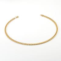 Stainless Steel Chain Necklace, 304 Stainless Steel, with 1.97inch extender chain, 18K gold plated, fashion jewelry & different styles for choice & for man, golden, 6*8mm,1.5mm, Sold Per Approx 6.3 Inch, Approx 17.72 Inch Strand