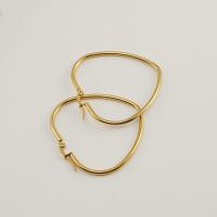 Stainless Steel Hoop Earring 304 Stainless Steel Heart 18K gold plated fashion jewelry & for woman golden Sold By Pair