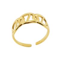 Палец кольцо из нержавеющей стали, Нержавеющая сталь 304, 18K позолоченный, ювелирные изделия моды & Женский, Золотой, 8mm, размер:7, продается PC