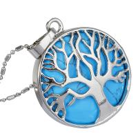 Gemstone Pendants Jewelry, Tibetan Style, with Gemstone, fashion jewelry & tree of life design & different materials for choice & Unisex, nickel, lead & cadmium free, 27x6mm, Sold By PC