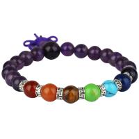 Gemstone Bracelets, with Tibetan Style, fashion jewelry & different materials for choice & Unisex, 8mm,6*3mm, 21PCs/Strand, Sold Per Approx 7.09 Inch Strand